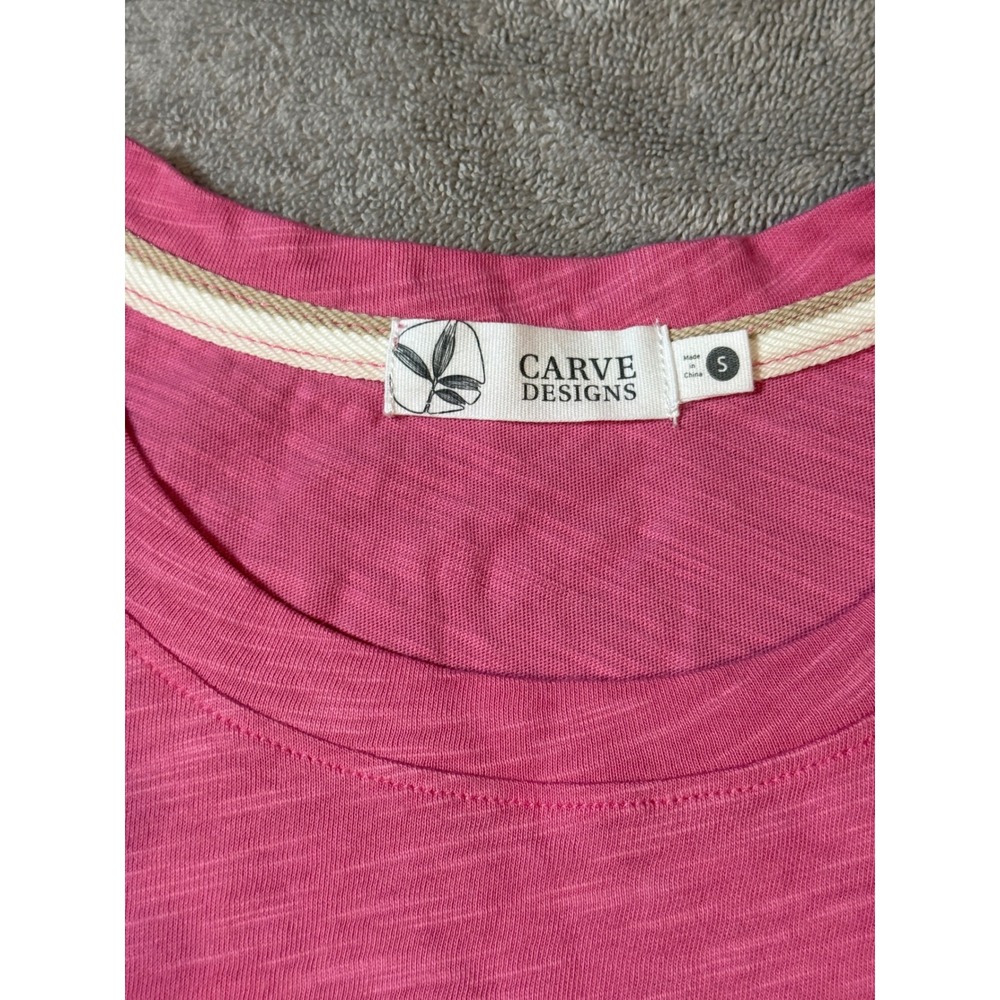 NEW Carve Designs Small Pink Crew Neck Short Sleeve East Coast Shirt 100% Cotton - Picture 5 of 9